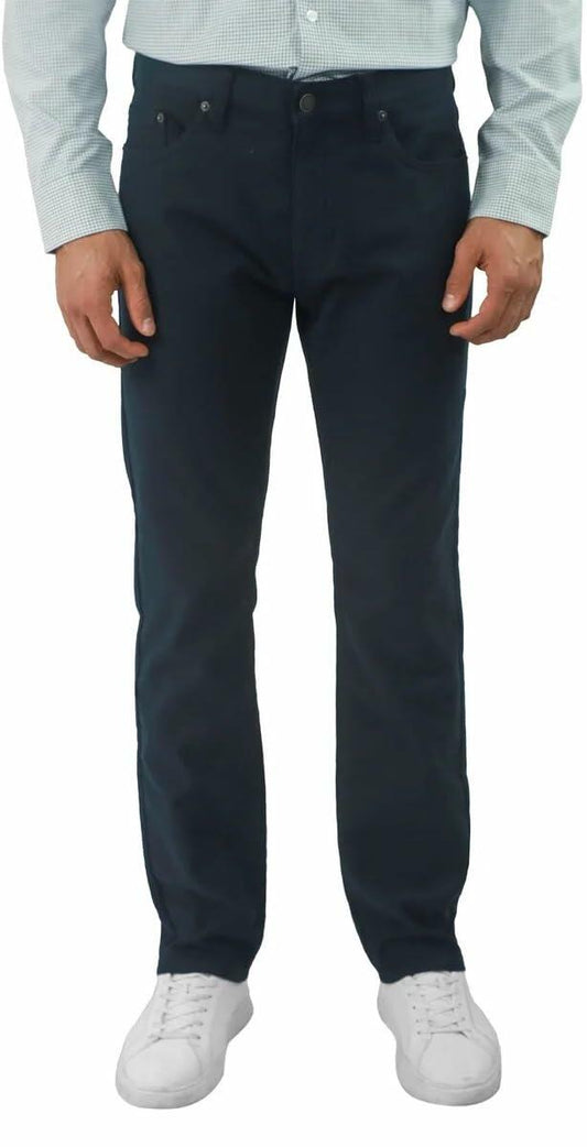 Jachs New York Men's Straight Stretch 5 Pocket Twill Pant (US, Waist Inseam, 30, 32, Regular, Regular, Navy)