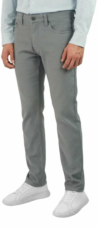Jachs New York Men's Straight Stretch 5 Pocket Twill Pant (US, Waist Inseam, 32, 32, Regular, Regular, Gray)