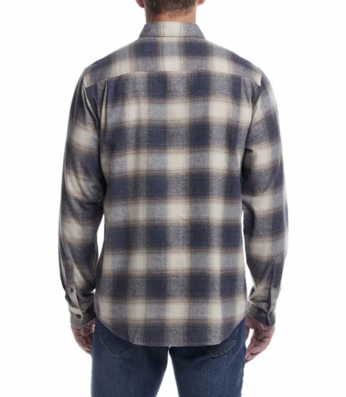 Weatherproof Vintage Men's Casual Button Down Long Sleeve Soft Brushed Plaid Flannel Shirt (US, Alpha, XX-Large, Regular, Regular, Blue)