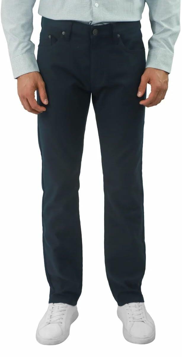 Jachs New York Men's Straight Stretch 5 Pocket Twill Pant (US, Waist Inseam, 40, 32, Regular, Regular, Navy)