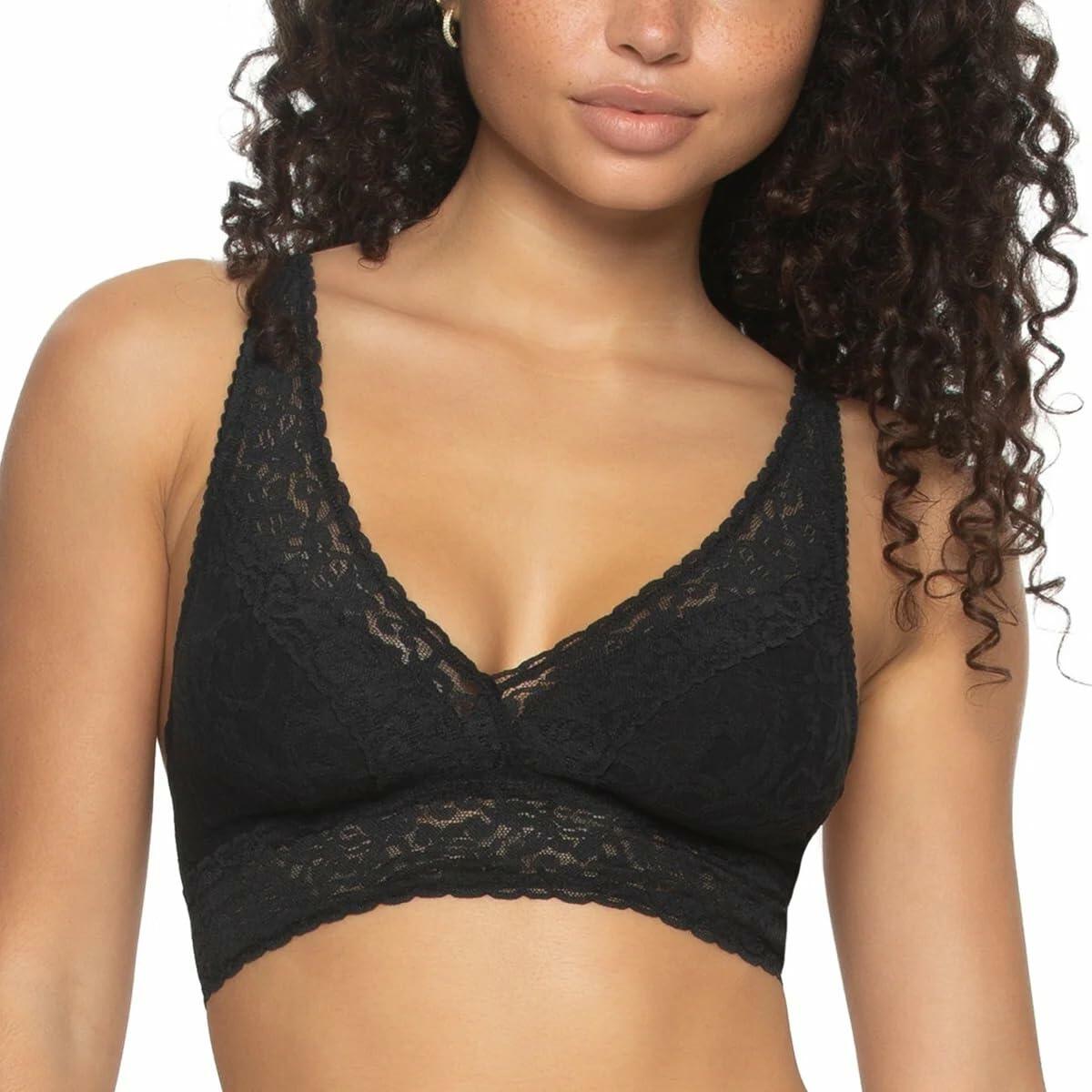 Felina Womens 2 Pack Lightweight Signature Stretch Lace Bralette (US, Alpha, Small, Regular, Regular, Black/White)