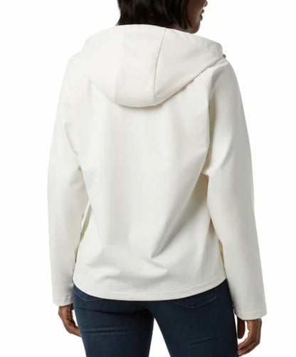 32 Degrees Heat Women's Fleeced Line Hooded Full Zip Softshell Jacket (US, Alpha, XX-Large, Regular, Regular, Cream)