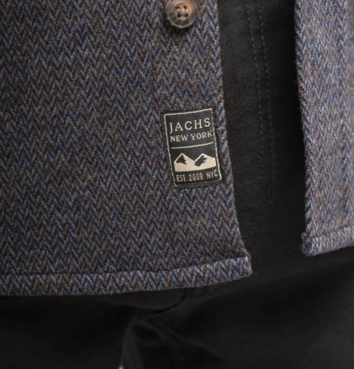 Jachs New York Men's Long Sleeve Button Up Brushed Flannel Shirt (US, Alpha, Small, Blue)