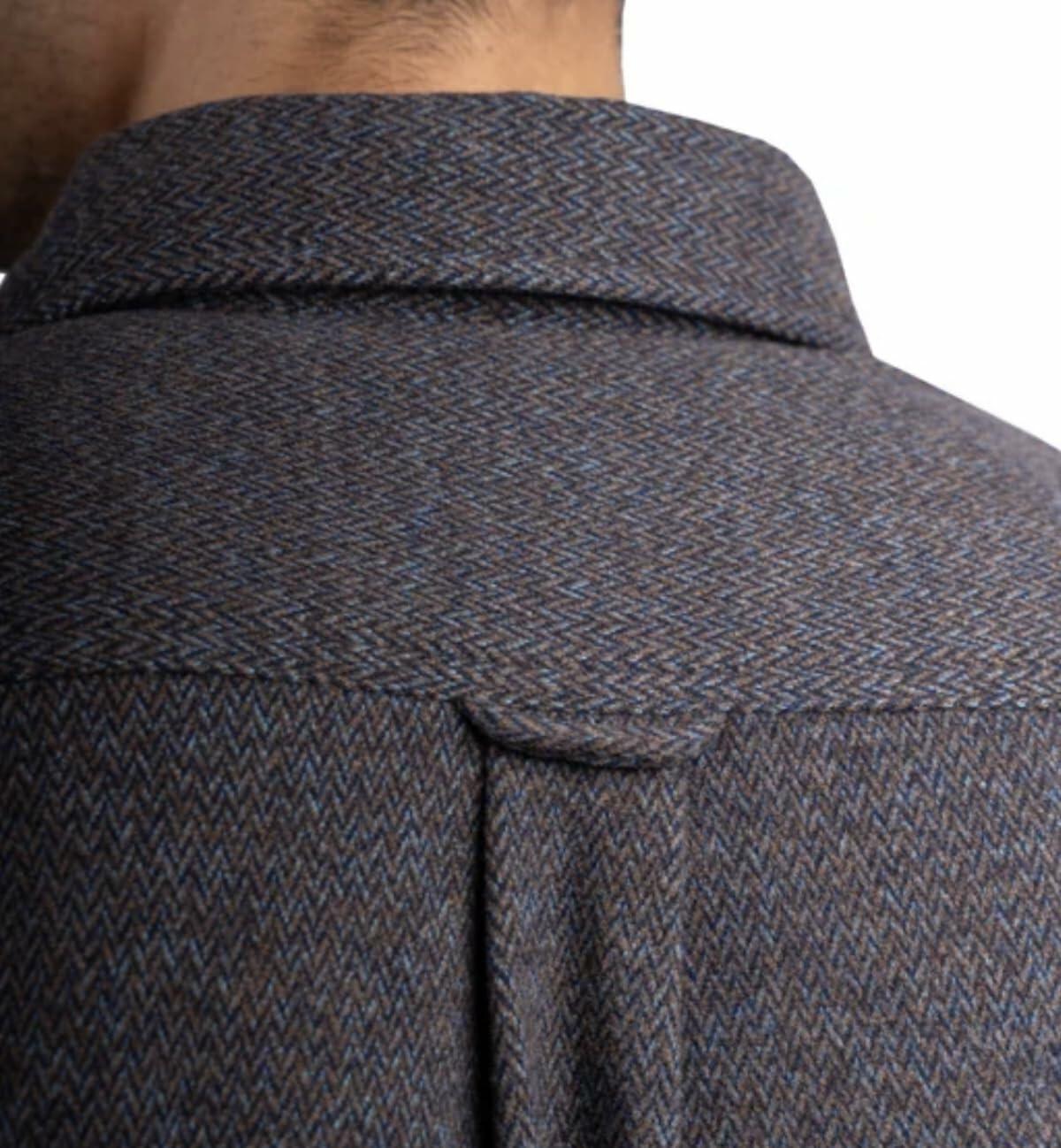Jachs New York Men's Long Sleeve Button Up Brushed Flannel Shirt (US, Alpha, Small, Blue)