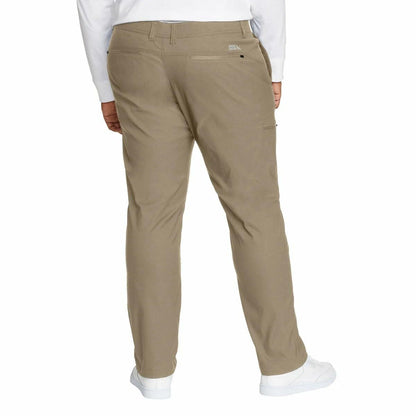 Eddie Bauer Men’s Fleece Lined Pants – Water Resistant, Lightweight Stretch Fabric, Zipper Pockets (Tan, 38Wx30L)