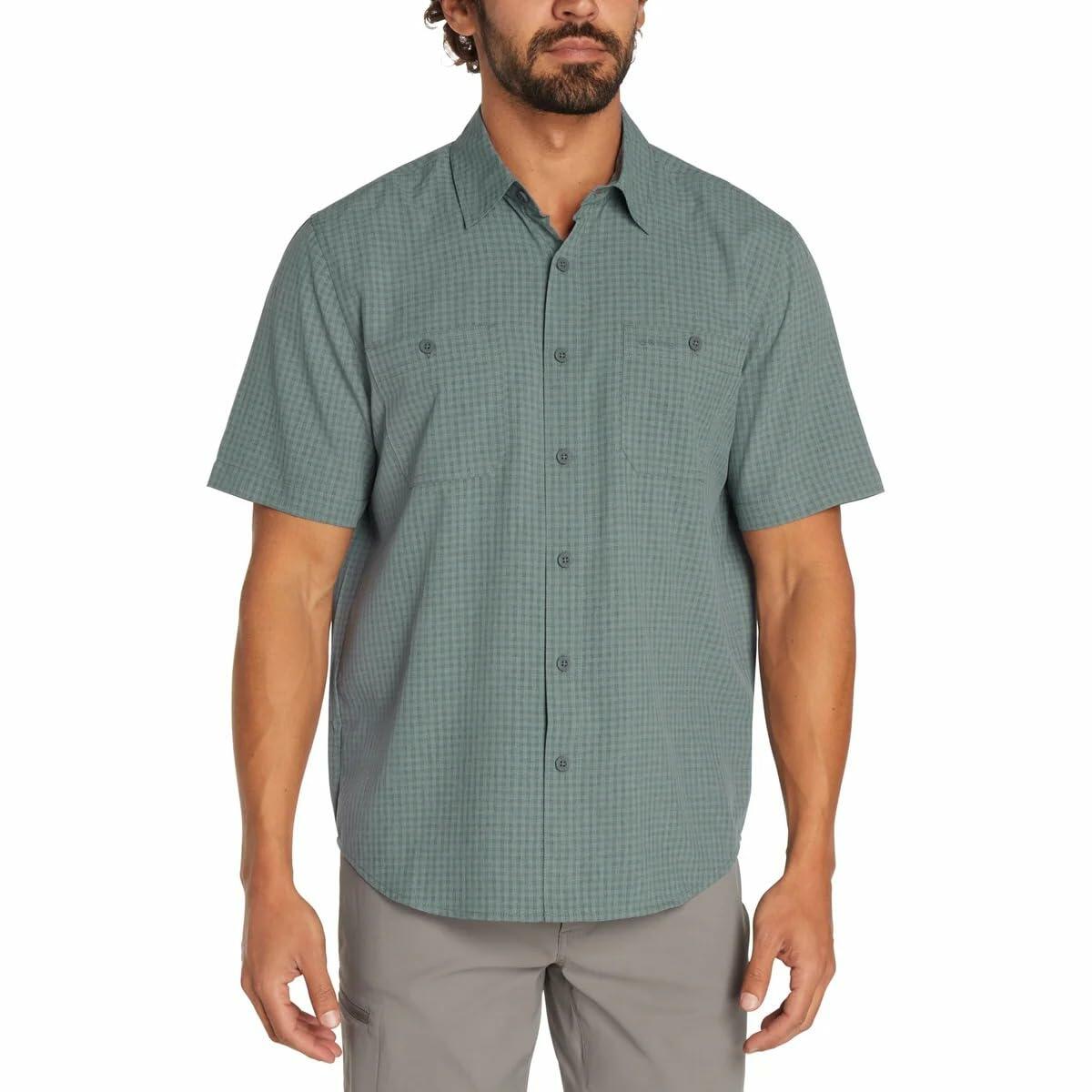 Orvis Men's UPF 30 Relaxed Fit Quick-Dry Short Sleeve Woven (Green, Small)