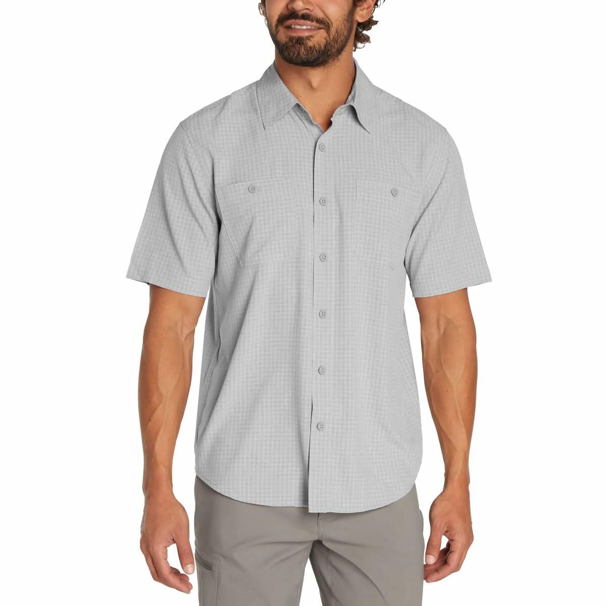 Orvis Men's UPF 30 Relaxed Fit Quick-Dry Short Sleeve Woven (Gray, Small)
