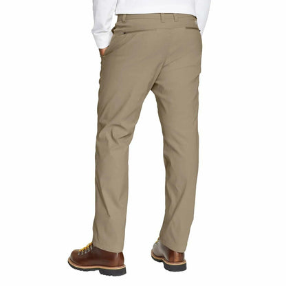 Eddie Bauer Men’s Fleece Lined Pants – Water Resistant, Lightweight Stretch Fabric, Zipper Pockets (Tan, 38Wx30L)