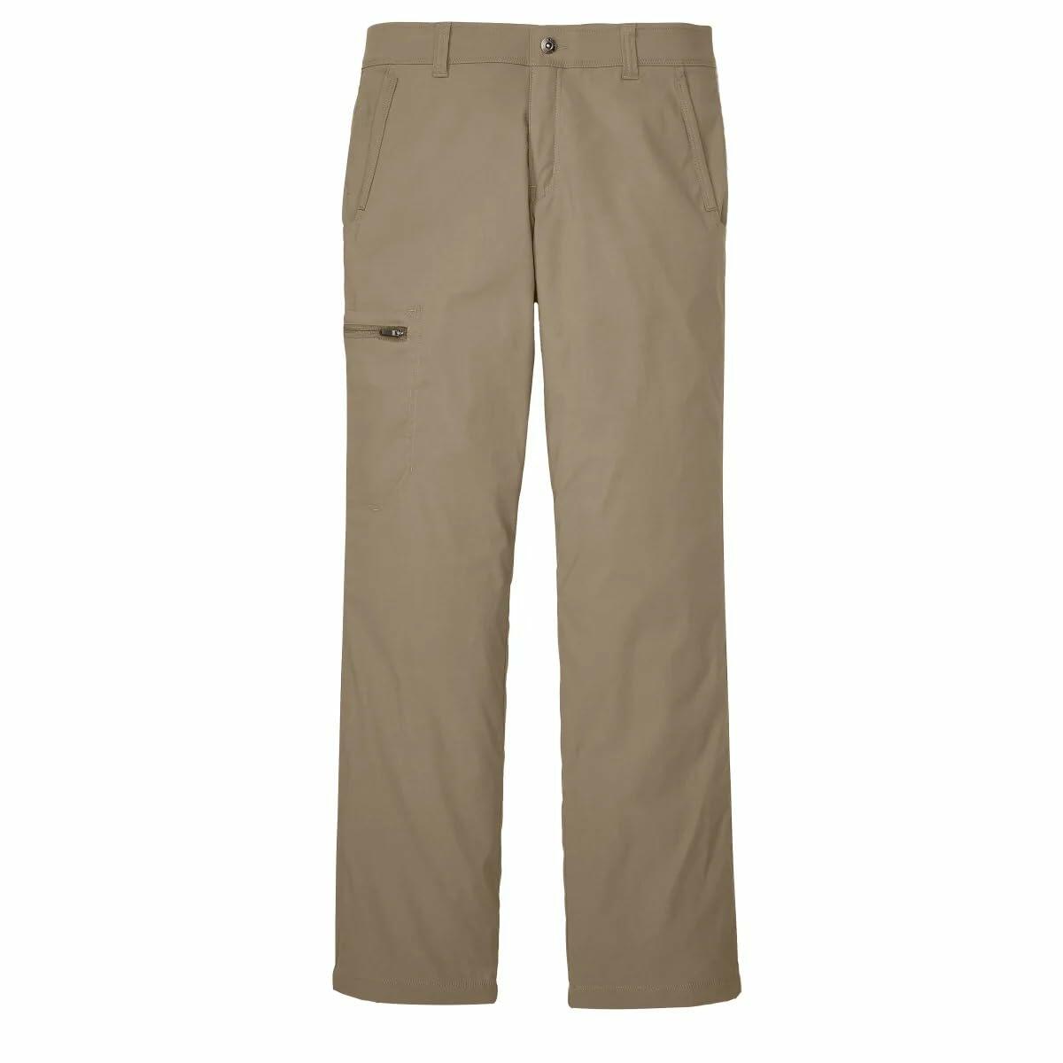 Eddie Bauer Men’s Fleece Lined Pants – Water Resistant, Lightweight Stretch Fabric, Zipper Pockets (Tan, 38Wx30L)