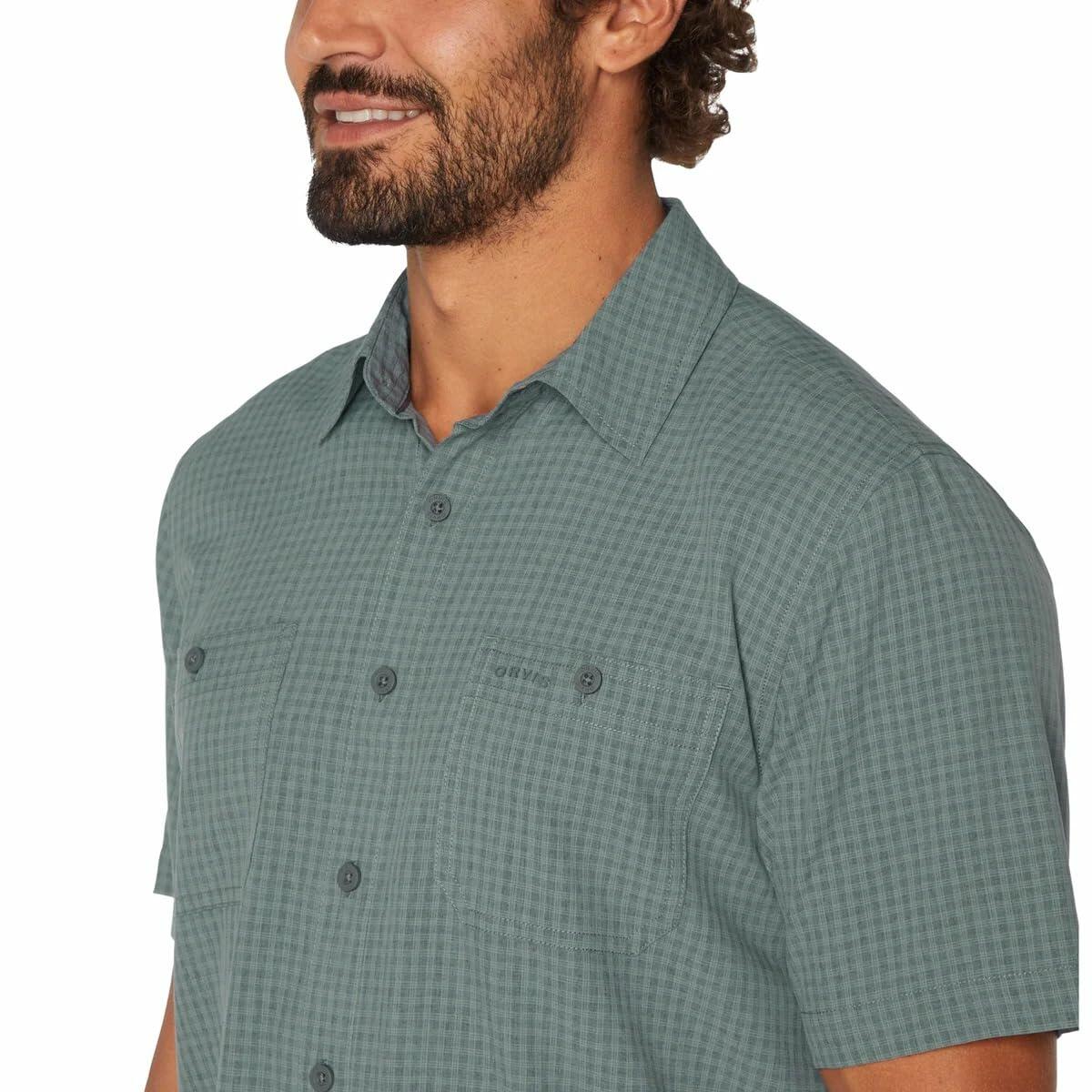 Orvis Men's UPF 30 Relaxed Fit Quick-Dry Short Sleeve Woven (Green, Small)