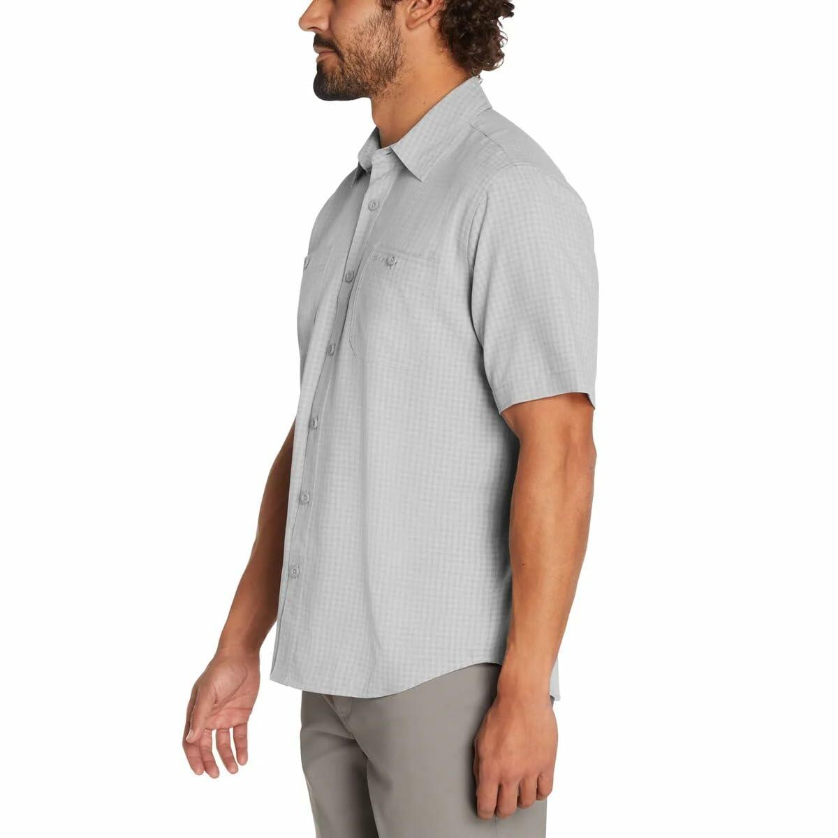 Orvis Men's UPF 30 Relaxed Fit Quick-Dry Short Sleeve Woven (Gray, Small)