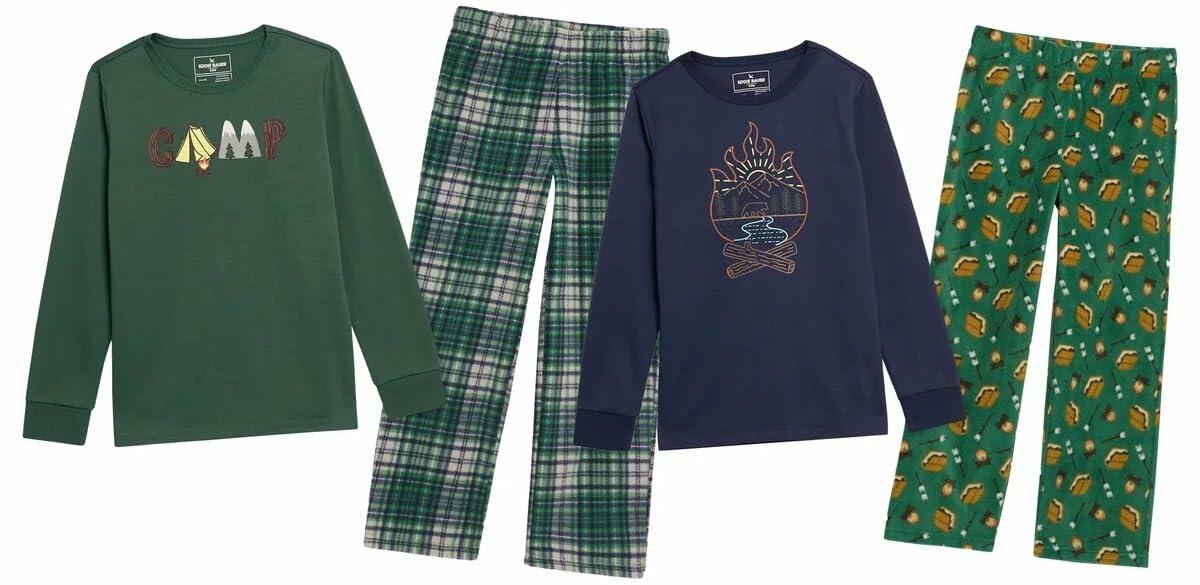 Eddie Bauer Kids 4-Piece Sleep Set (US, Alpha, Medium, Regular, Green Fire)