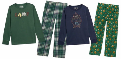 Eddie Bauer Kids 4-Piece Sleep Set (US, Alpha, Medium, Regular, Green Fire)