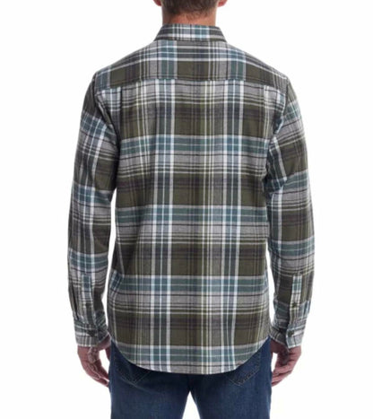 Weatherproof Vintage Men's Casual Button Down Long Sleeve Soft Brushed Plaid Flannel Shirt (US, Alpha, Small, Regular, Regular, Green)