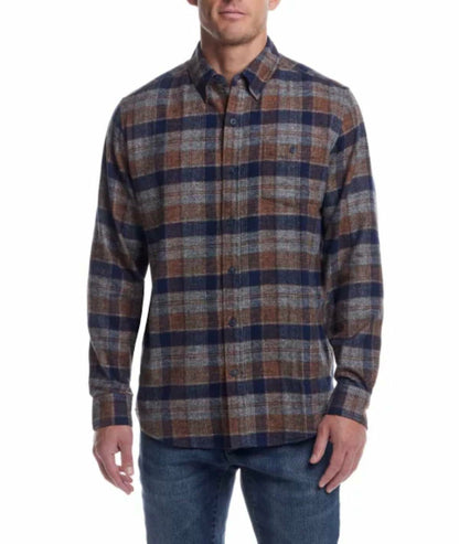 Weatherproof Vintage Men's Casual Button Down Long Sleeve Soft Brushed Plaid Flannel Shirt (US, Alpha, Large, Regular, Regular, Multi)