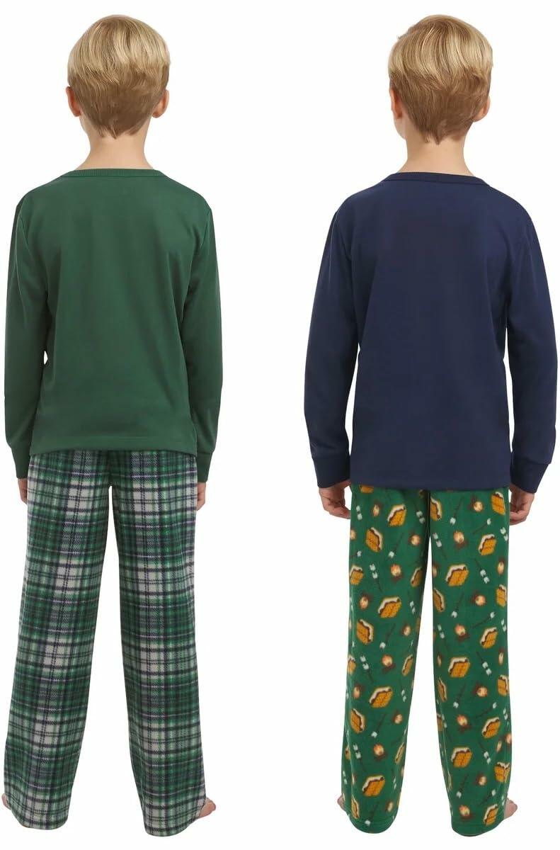 Eddie Bauer Kids 4-Piece Sleep Set (US, Alpha, Medium, Regular, Green Fire)