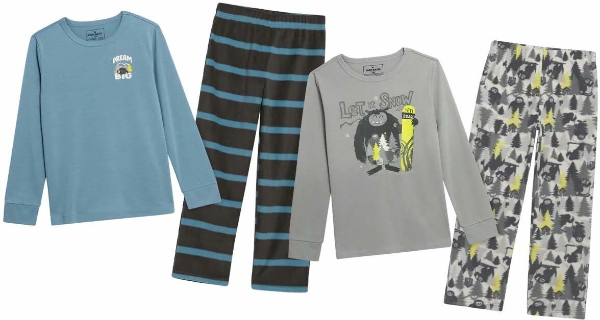 Eddie Bauer Kids 4-Piece Sleep Set (US, Alpha, Medium, Regular, Heritage Blue)