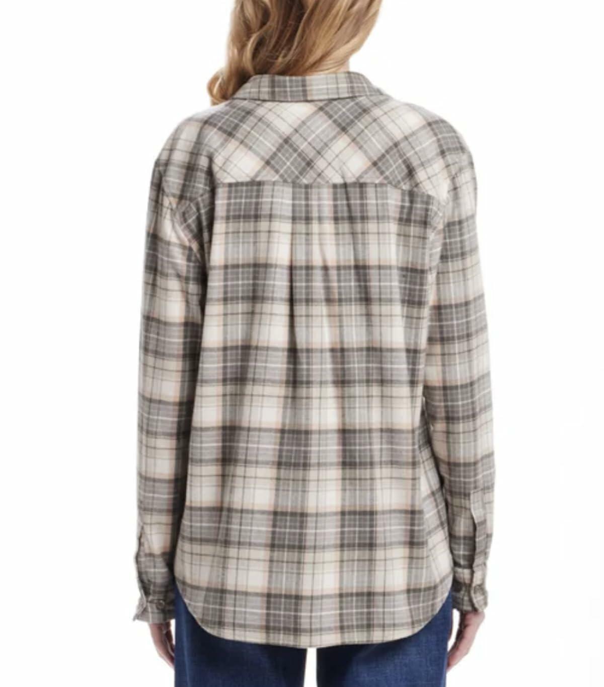 Weatherproof Vintage Women's Long Sleeve Button Down Flannel Shirt (US, Alpha, XX-Large, Regular, Regular, Green)