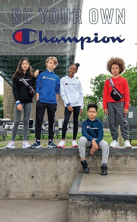 Champion Boys Hoodie for Kids Sweatshirt Fleece Youth Pullover With Hood (US, Alpha, Small, Regular, Black Signature)