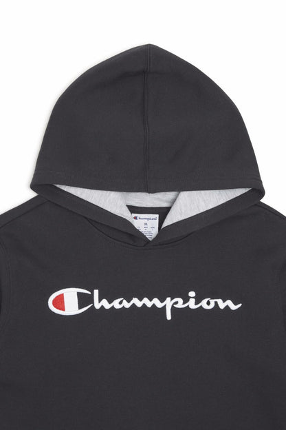 Champion Boys Hoodie for Kids Sweatshirt Fleece Youth Pullover With Hood (US, Alpha, Small, Regular, Black Signature)