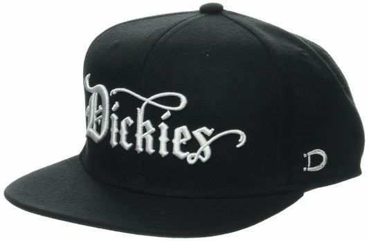 Dickies Men's Embroidered Flat Brim Hat, Black, AL