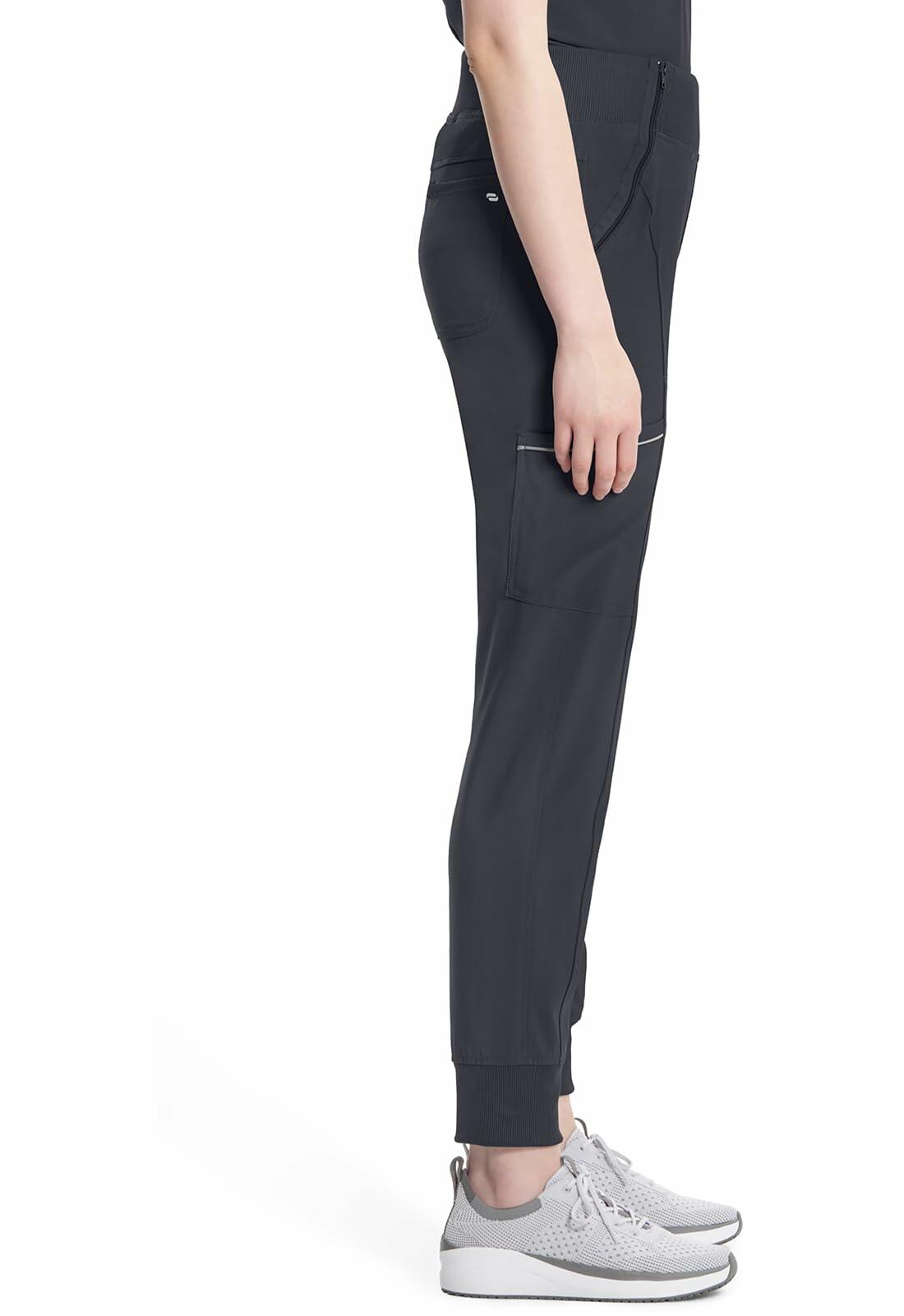 Infinity Women's Scrub Jogger Pants Mid Rise Bottoms with 5 Pockets, Moisture Wicking & 360� Stretch Fabric - CK110AT, XS Tal Pewter