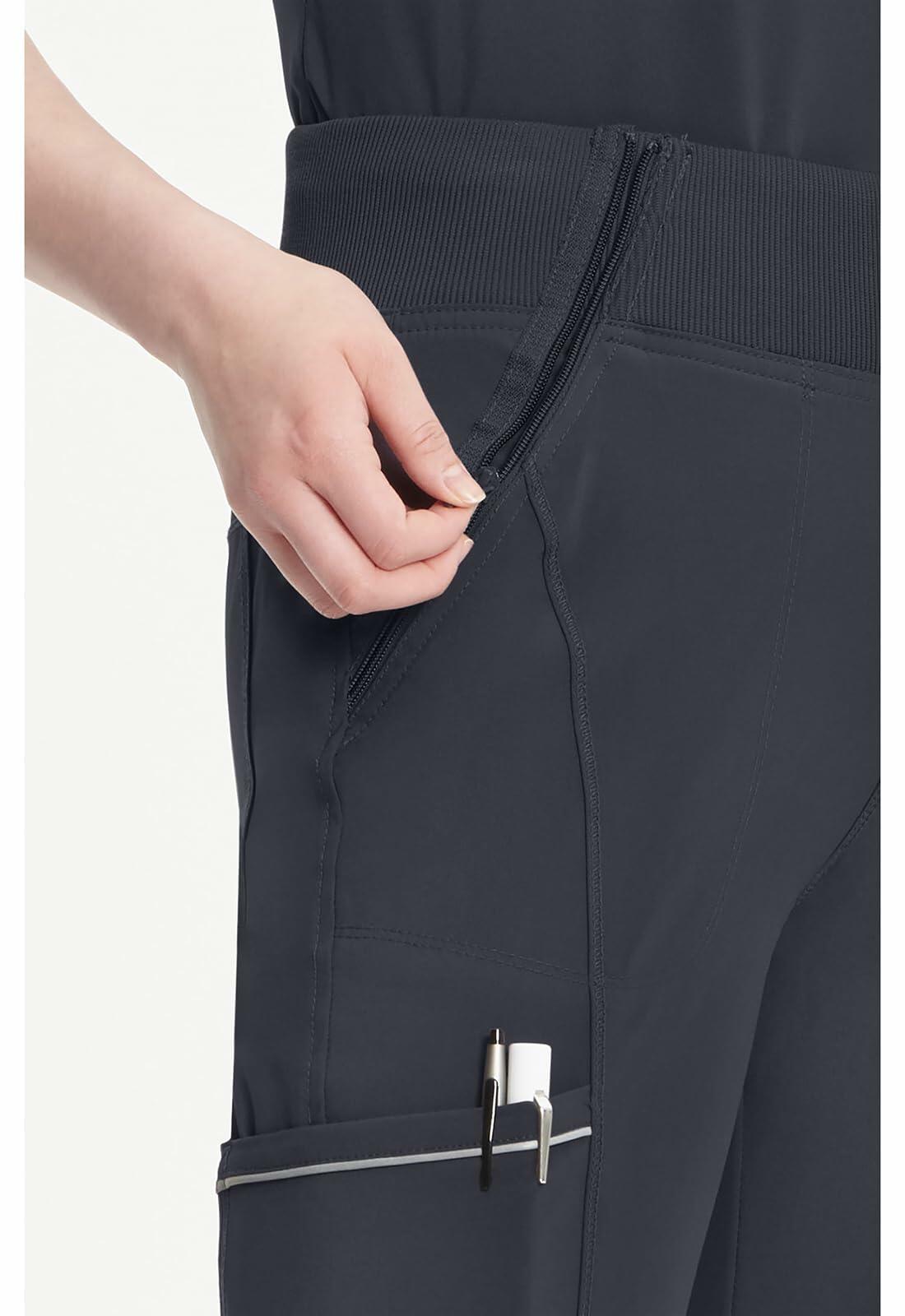 Infinity Women's Scrub Jogger Pants Mid Rise Bottoms with 5 Pockets, Moisture Wicking & 360� Stretch Fabric - CK110AT, XS Tal Pewter