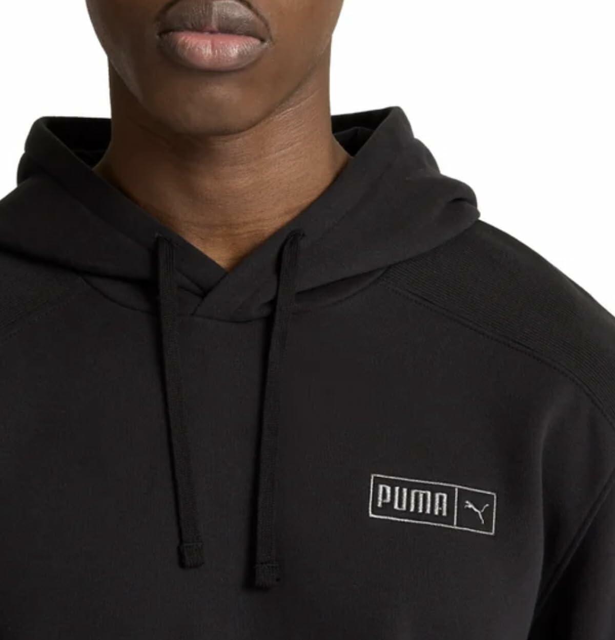 PUMA Men's Fleece Hoodie Pullover with Kangaroo Pocket (US, Alpha, XX-Large, Regular, Regular, Black)