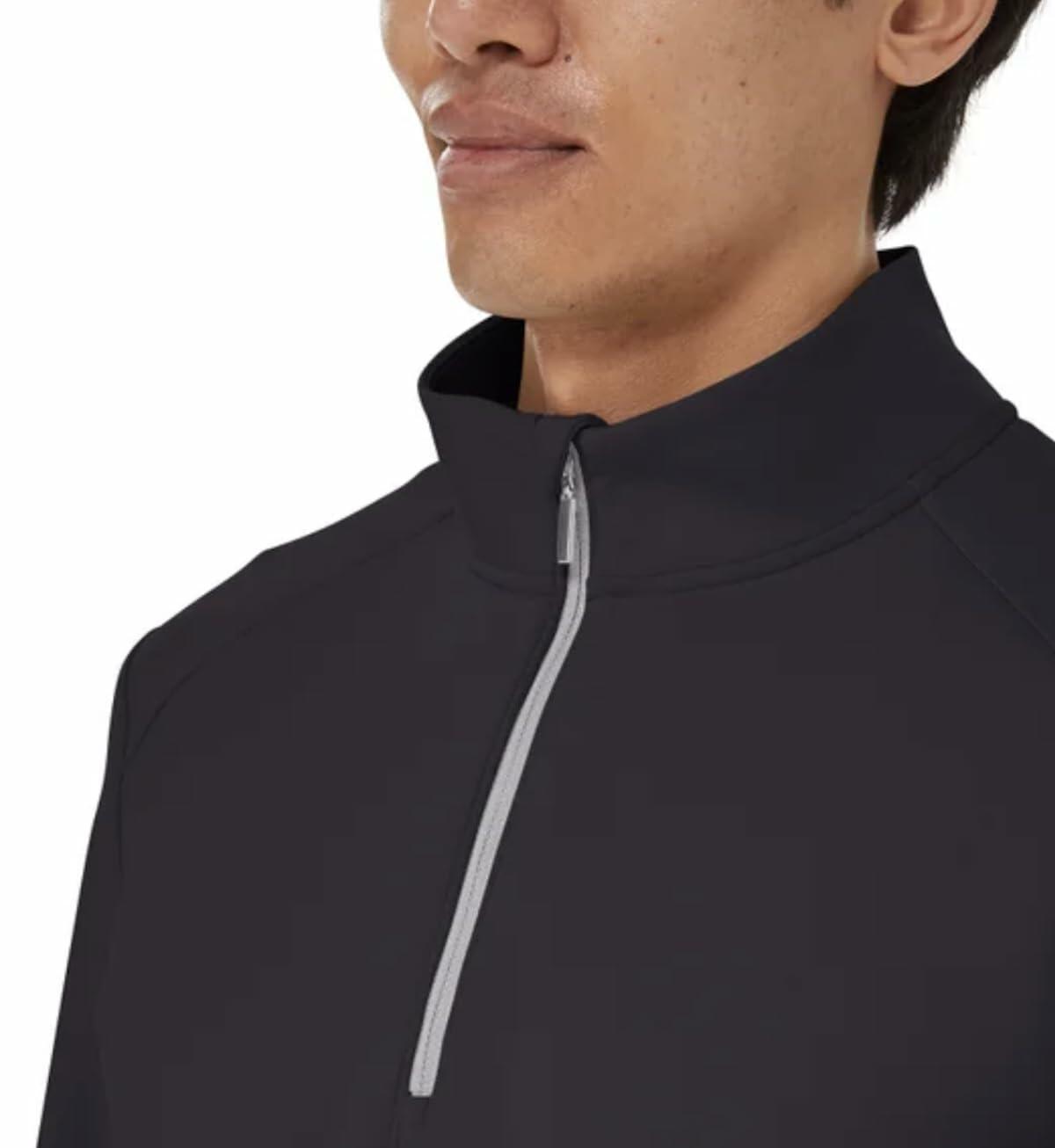 KIRKLAND Signature Men's UPF 50+ Stretch 1/2 Zip Pullover (US, Alpha, Medium, Regular, Regular, Black)