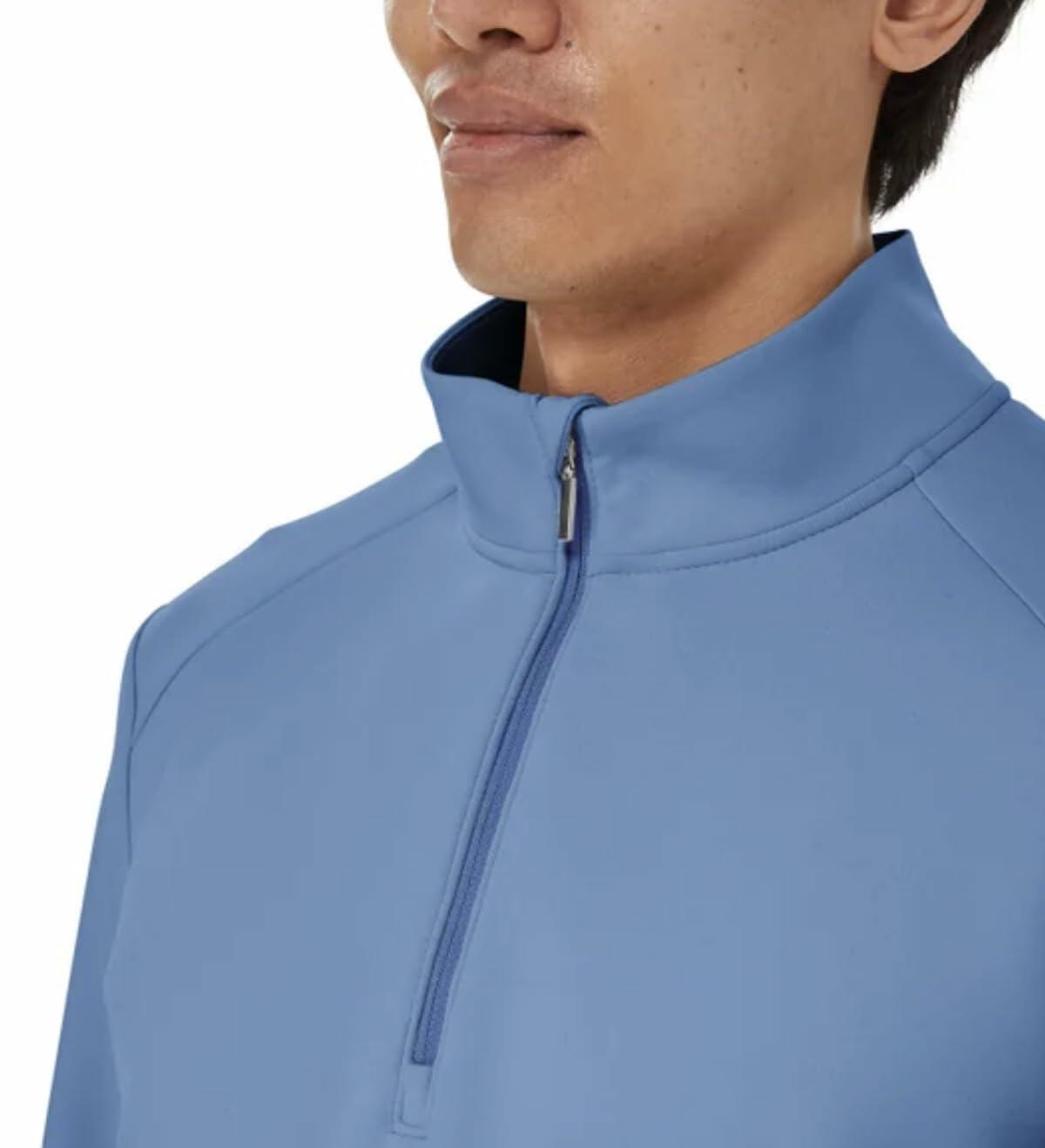 KIRKLAND Signature Men's UPF 50+ Stretch 1/2 Zip Pullover (US, Alpha, Large, Regular, Regular, Blue)