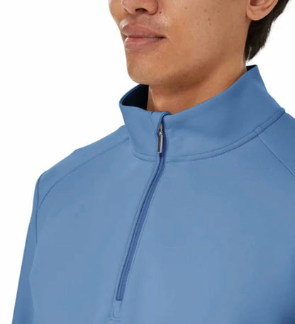 KIRKLAND Signature Men's UPF 50+ Stretch 1/2 Zip Pullover (US, Alpha, Large, Regular, Regular, Blue)