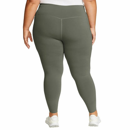 Eddie Bauer Women's Comfort Stretch Moisture Wicking Trail Legging Tight with Pockets (US, Alpha, X-Large, Regular, Regular, Green)