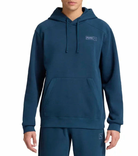 PUMA Men's Fleece Hoodie Pullover with Kangaroo Pocket (US, Alpha, XX-Large, Regular, Regular, Blue)