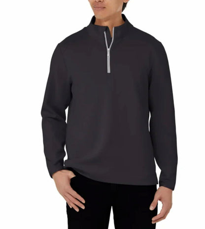 KIRKLAND Signature Men's UPF 50+ Stretch 1/2 Zip Pullover (US, Alpha, Large, Regular, Regular, Black)