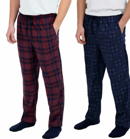 Nautica Men's 2 Pack Fleece Lounge Sleepwear Pajama Pants (Red (Zinfandel/Navy), XX-Large)