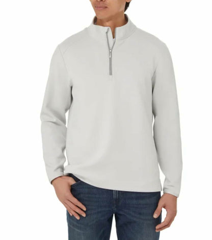 KIRKLAND Signature Men's UPF 50+ Stretch 1/2 Zip Pullover (US, Alpha, Small, Regular, Regular, Gray)