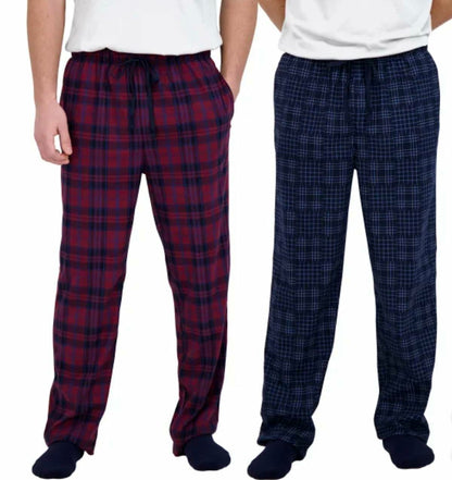 Nautica Men's 2 Pack Fleece Lounge Sleepwear Pajama Pants (Red (Zinfandel/Navy), XX-Large)