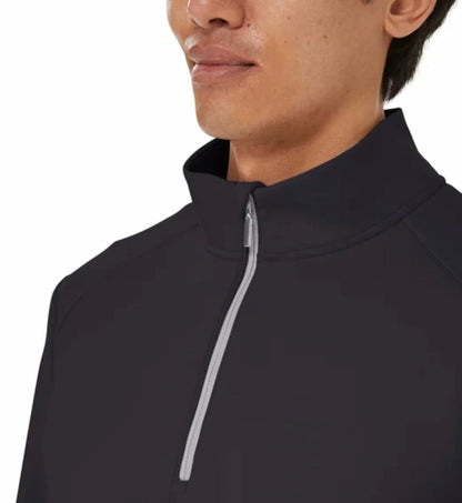 KIRKLAND Signature Men's UPF 50+ Stretch 1/2 Zip Pullover (US, Alpha, Small, Regular, Regular, Black)
