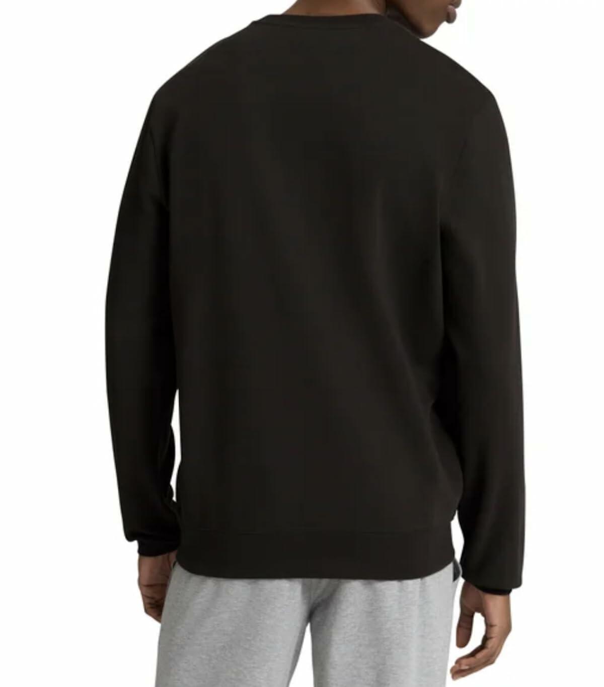 Puma Men's Long Sleeve Textured Crew Pullover Sweatshirt (US, Alpha, Small, Regular, Regular, Black)
