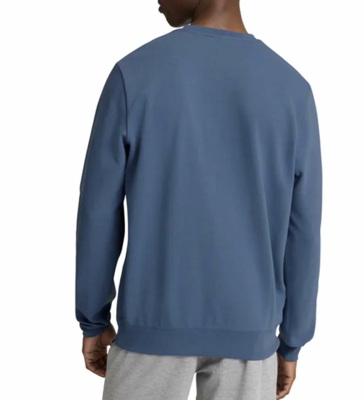 Puma Men's Long Sleeve Textured Crew Pullover Sweatshirt (US, Alpha, Medium, Regular, Regular, Blue)