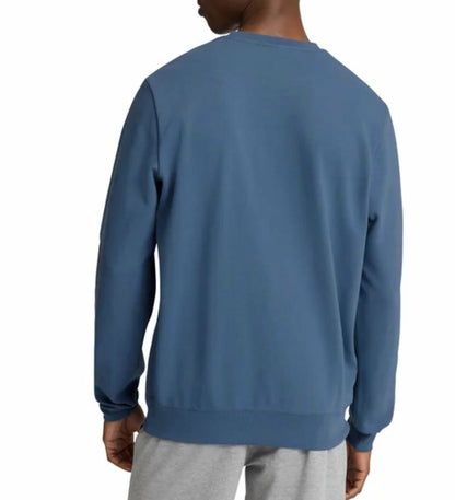 Puma Men's Long Sleeve Textured Crew Pullover Sweatshirt (US, Alpha, Medium, Regular, Regular, Blue)