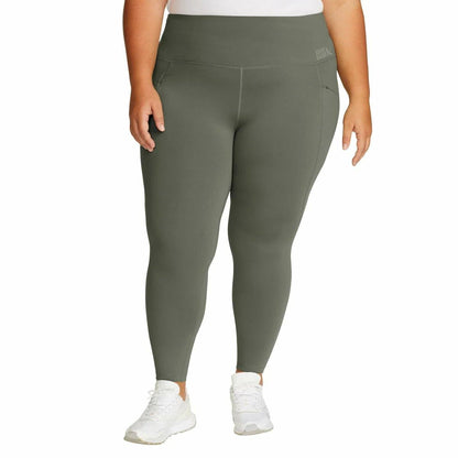 Eddie Bauer Women's Comfort Stretch Moisture Wicking Trail Legging Tight with Pockets (US, Alpha, X-Large, Regular, Regular, Green)