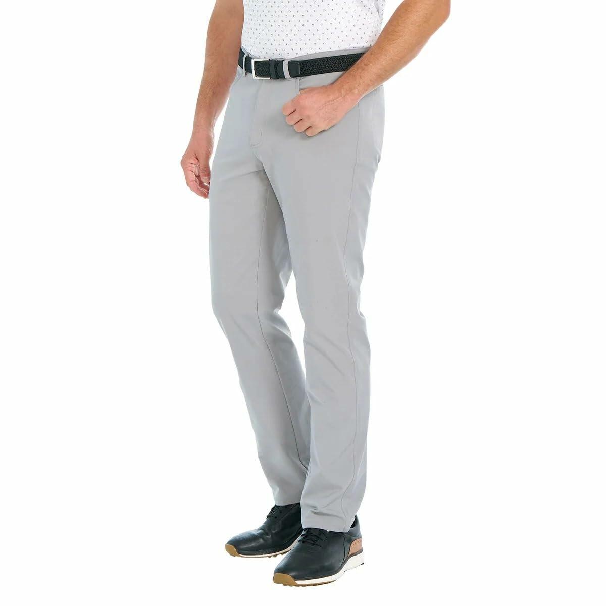 Greg Norman Men's Classic 5 Pocket 4-Way Stretch Pant (Gray, 30W x 32L)