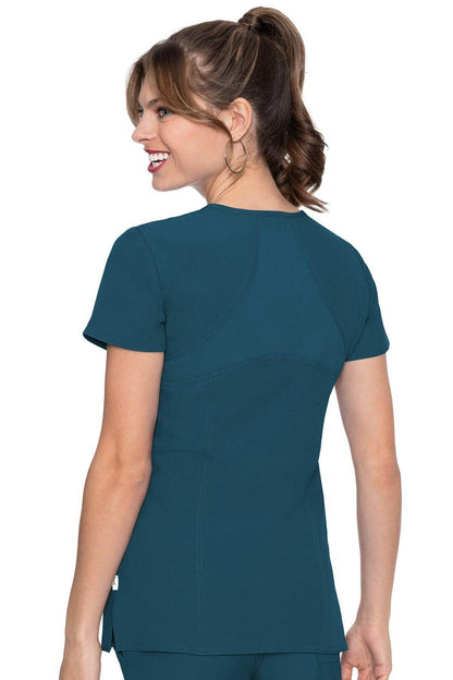 Med Couture Activate Women's V-Neck Racerback Scrub Top Pewter XL