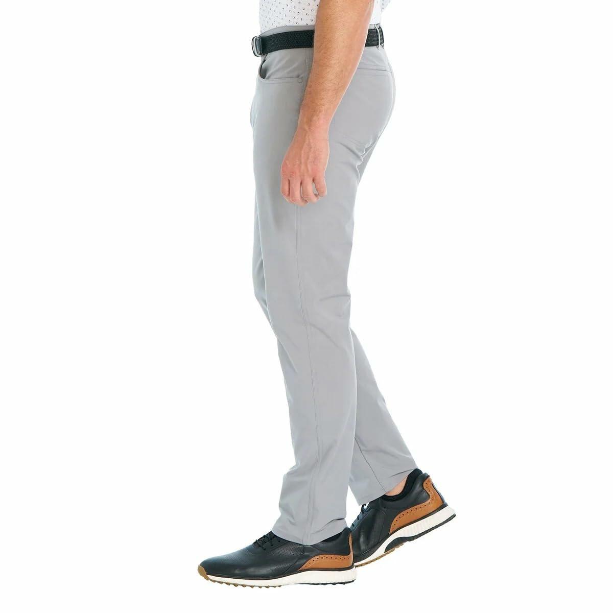 Greg Norman Men's Classic 5 Pocket 4-Way Stretch Pant (Gray, 30W x 32L)
