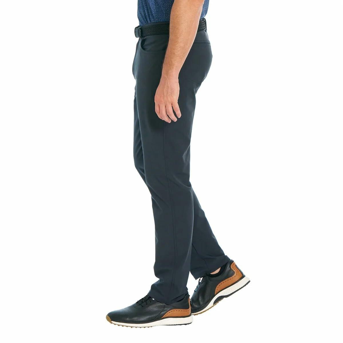 Greg Norman Men's Classic 5 Pocket 4-Way Stretch Pant (Black, 30W x 32L)