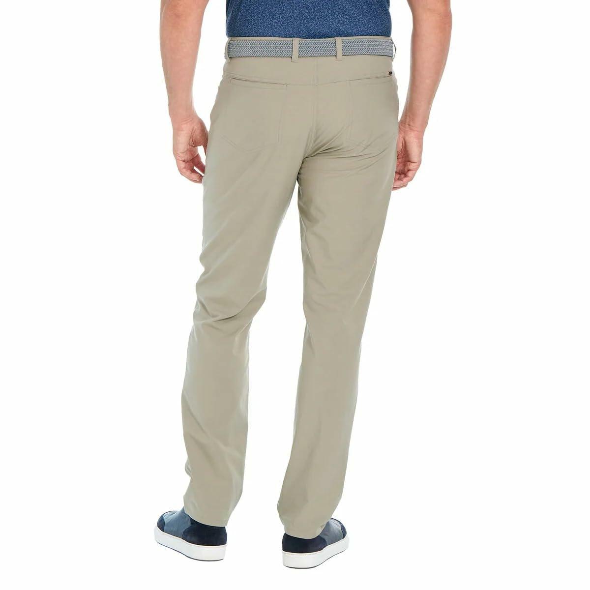 Greg Norman Men's Classic 5 Pocket 4-Way Stretch Pant (Green, 32W x 34L)