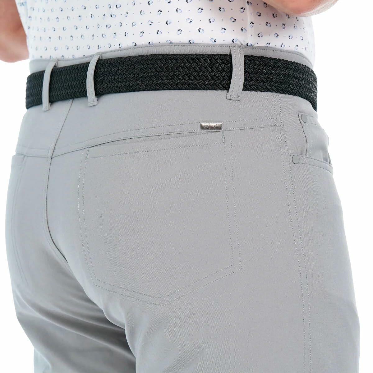 Greg Norman Men's Classic 5 Pocket 4-Way Stretch Pant (Gray, 32W x 34L)