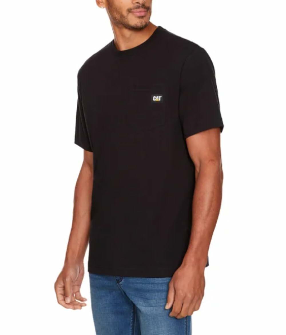 Caterpillar Men's Trademark T-Shirt (US, Alpha, Small, Regular, Regular, Black)