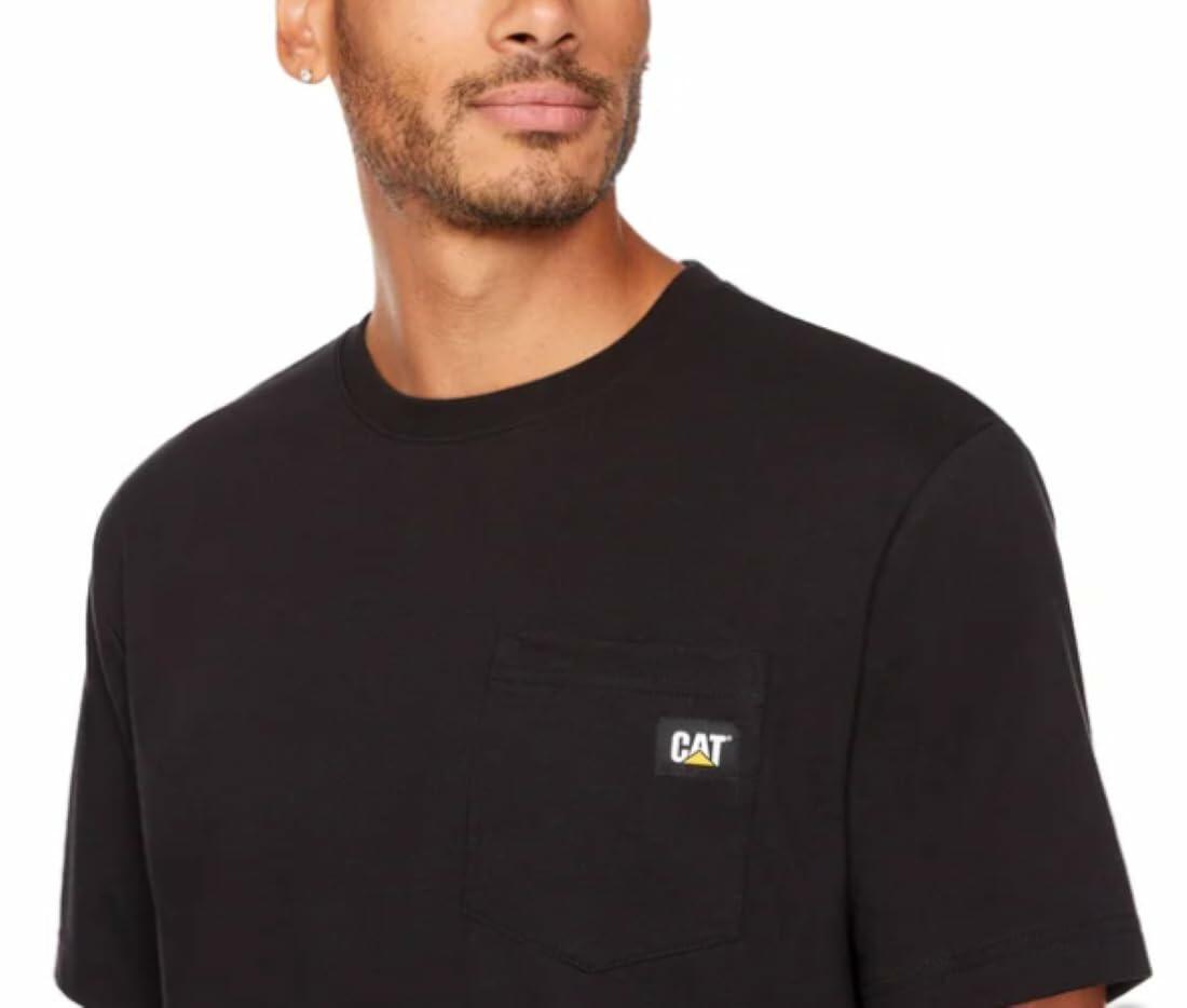 Caterpillar Men's Trademark T-Shirt (US, Alpha, Small, Regular, Regular, Black)